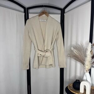 COPY - 73. Uniqlo And Lemaire Cream Ribbed Knit Belted Sweater